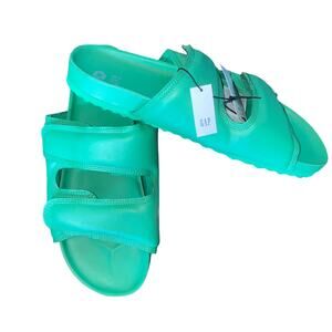 Gap Puffa Two Strap Parrot Green Slides Sandals y2k size 11 NWTs